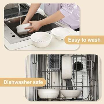 RORBAM Microwave Ramen Cooker,Ramen Bowl Set,Noodle Bowl With Chopsticks and Spoon,College Dorm Room Essentials for Girls for Boys, Apartment Essentials, Dishwasher-Safe,BPA-Free. (white)