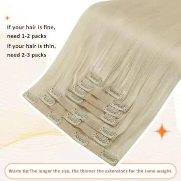 Full Shine Blonde Hair Extensions Clip in Platinum Blonde Clip in Extensions Real Human Hair Invisible Straight Natural Blonde Seamless Hair Extensions Real Human Hair Pu Weft 18 Inch 120 Grams 8 pcs
