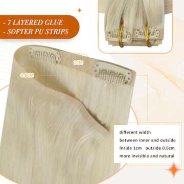 Full Shine Blonde Hair Extensions Clip in Platinum Blonde Clip in Extensions Real Human Hair Invisible Straight Natural Blonde Seamless Hair Extensions Real Human Hair Pu Weft 18 Inch 120 Grams 8 pcs