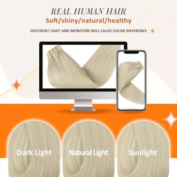 Full Shine Blonde Hair Extensions Clip in Platinum Blonde Clip in Extensions Real Human Hair Invisible Straight Natural Blonde Seamless Hair Extensions Real Human Hair Pu Weft 18 Inch 120 Grams 8 pcs