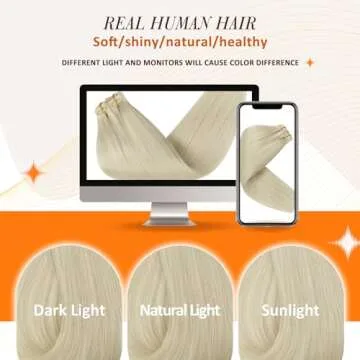 Full Shine Blonde Hair Extensions Clip in Platinum Blonde Clip in Extensions Real Human Hair Invisible Straight Natural Blonde Seamless Hair Extensions Real Human Hair Pu Weft 18 Inch 120 Grams 8 pcs
