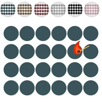 24 Count Sheet - 1" Round Adhesive Match Striker Stickers for Safety Matches