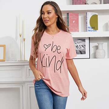 Hellopopgo Women's Graphic T Shirts Casual Tops Tshirts Short Sleeve Shirts Blouse Tunic L MMK014