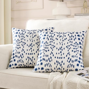 Stylish ORANAZA Blue Polka Dot Pillow Covers for Decor