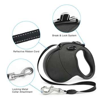 SHINE HAI 16ft Retractable Dog Leash for All Breeds