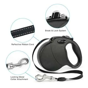 SHINE HAI 16ft Retractable Dog Leash for All Breeds