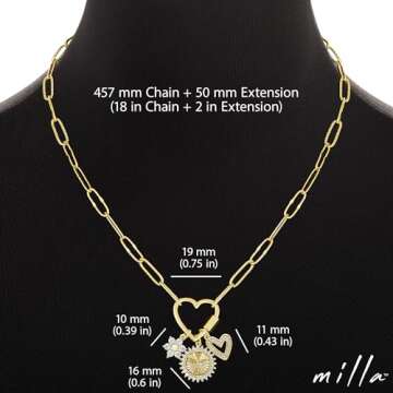 Milla 14K Gold Charm Necklace - Elegant & Adjustable