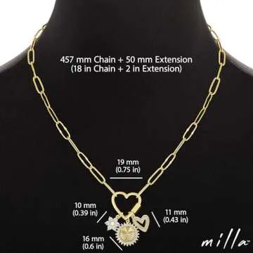 Milla 14K Gold Charm Necklace - Elegant & Adjustable