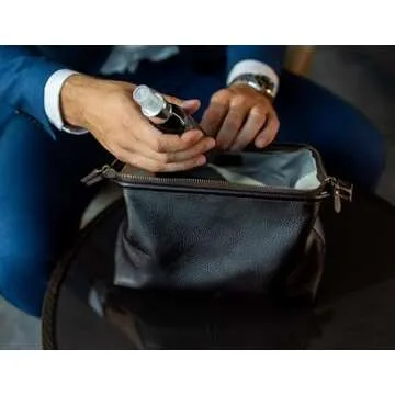 NV Holders Premium Leather Toiletry Bag for Men - Perfect Travel Organizer