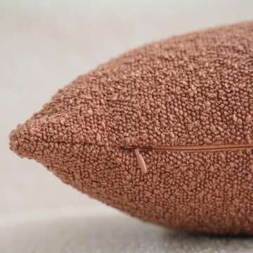 DEZENE Textured Boucle Euro Pillow Covers for Cozy Decor