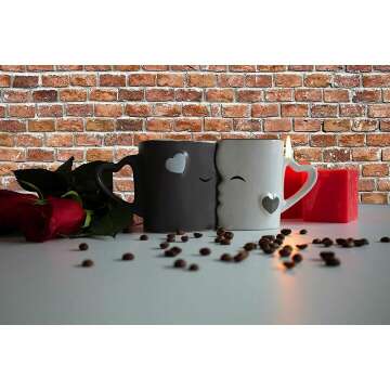 MIAMIO Bridal Kissing Mugs Gift Set for Weddings