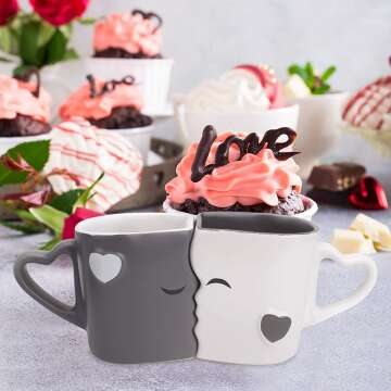 MIAMIO Bridal Kissing Mugs Gift Set for Weddings