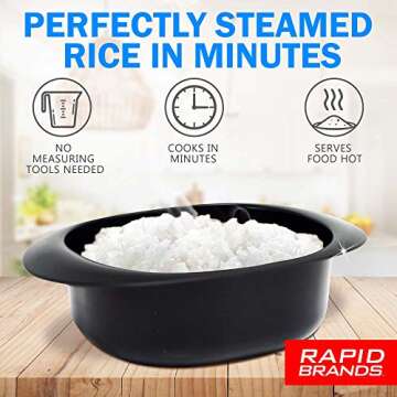 Rapid Rice Cooker | Microwave Rice Blends in Less Than 3 Minutes | Perfect for Dorm, Small Kitchen, ...