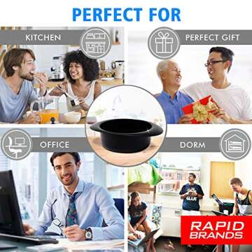 Rapid Rice Cooker | Microwave Rice Blends in Less Than 3 Minutes | Perfect for Dorm, Small Kitchen, or Office | Dishwasher-Safe, Microwaveable, & BPA-Free (Black, 1 Pack)