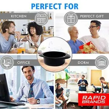Rapid Rice Cooker | Microwave Rice Blends in Less Than 3 Minutes | Perfect for Dorm, Small Kitchen, or Office | Dishwasher-Safe, Microwaveable, & BPA-Free (Black, 1 Pack)
