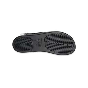 Crocs Women's Brooklyn Low Strappy Wedge Sandals, Black, Numeric_7