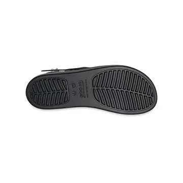 Crocs Women's Brooklyn Low Strappy Wedge Sandals, Black, Numeric_7