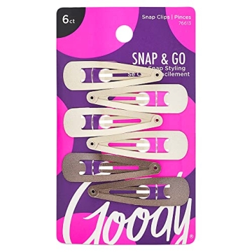 Goody Metal Contour Hair Snap Clips - Pain-Free Comfort, 6 Count