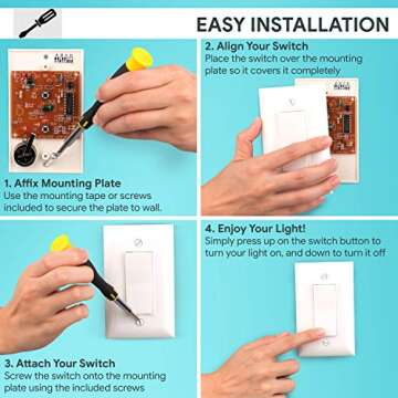 Wireless Remote Control Light Switch and Socket Cap to Turn Lamps and Pull Chain Fixtures On and Off
