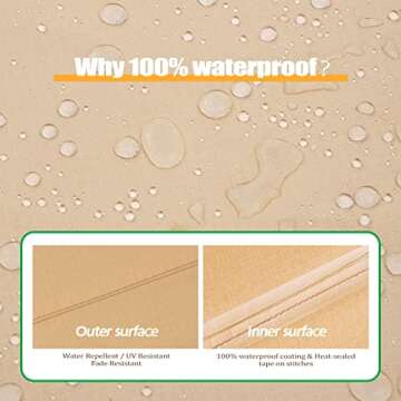 F&J Outdoors Waterproof UV Resistant Patio Deep Seat Lounge Chair Dining Chair Cover, 35" W x 39" D x 36" H