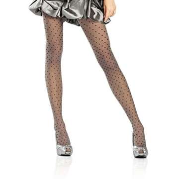 MARILYN Designer Tights w/Polka Dot Pattern (Grey, S)