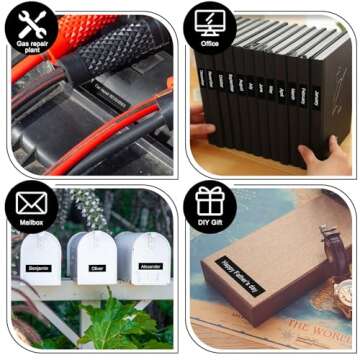 Labelife Black Label Tape TZe-335 Replacement for Brother P Touch Label Maker Tape White on Black TZe TZ Tape 12mm 0.47 Laminated Black Label Tape TZe335 for Brother PT-D220 PT-D210 PT-H110, 5-Pack