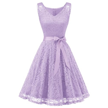 Elegant Floral Lace Bridesmaid Party Dress for Women