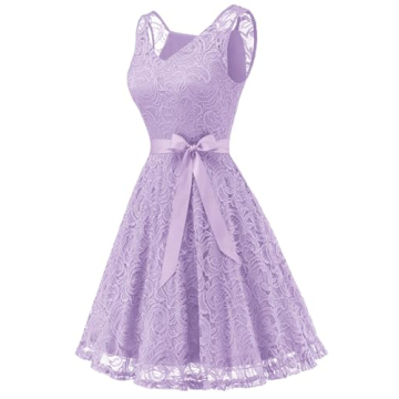 Elegant Floral Lace Bridesmaid Party Dress for Women