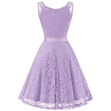 Elegant Floral Lace Bridesmaid Party Dress for Women