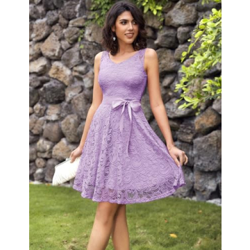 Elegant Floral Lace Bridesmaid Party Dress for Women