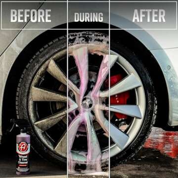Adam's Wheel & Tire Cleaner 16oz, 2 Pack - Professional All in One Tire & Wheel Cleaner Car Wash Whe...