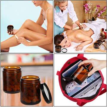 12 Pack Amber Glass Jars – Versatile & Eco-Friendly Containers