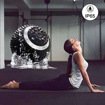 Wolady Vibrating Massage Ball 4-Speed High-Intensity Fitness Yoga Massage Roller, Relieving Muscle Tension Pain & Pressure Massaging Balls (Black)