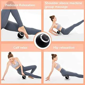 Wolady Vibrating Massage Ball 4-Speed High-Intensity Fitness Yoga Massage Roller, Relieving Muscle Tension Pain & Pressure Massaging Balls (Black)