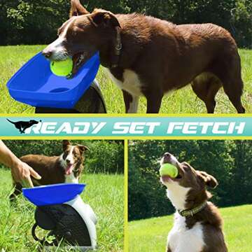 Franklin Pet Supply Co. Ready Set Fetch Automatic Tennis Ball Launcher Dog Toy - Electronic Thrower ...