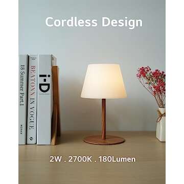 ILOVINIT Cordless Table Lamp for Home and Outdoor