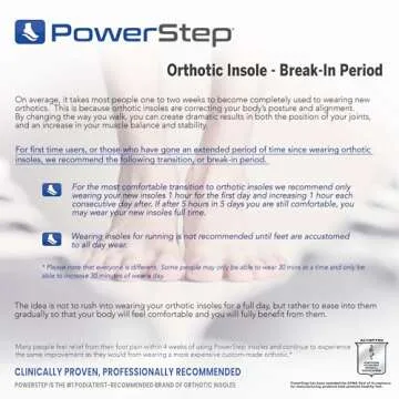 PowerStep Pinnacle Insoles - Orthotics for Plantar Fasciitis Relief - Full Length Orthotic Insoles for Arch Support with Moderate Pronation - #1 Podiatrist Recommended (M 8-8.5 W 10-10.5)