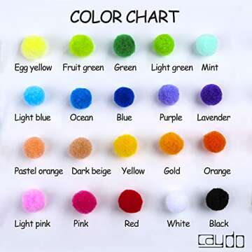 Caydo 400 Pieces 1 Inch 20 Colors Pompoms Arts and Crafts Pom Poms Balls for Hobby Supplies and Crea...