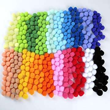 Caydo 400 Pieces 1 Inch 20 Colors Pompoms Arts and Crafts Pom Poms Balls for Hobby Supplies and Creative Craft DIY Material