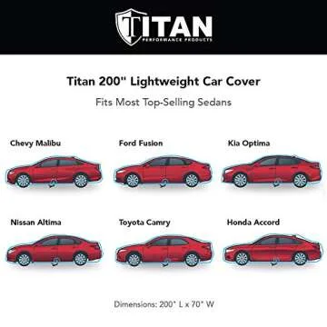 Titan Jet Black Poly Car Cover for Sedans 186-202"