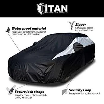 Titan Jet Black Poly Car Cover for Sedans 186-202"