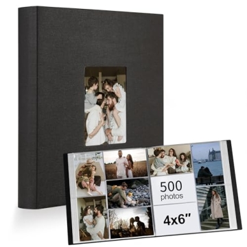 Photo Album 4x6 500 Pockets 1pc, Large Capacity Photo Book Album with Front Window, Picture Album fo...