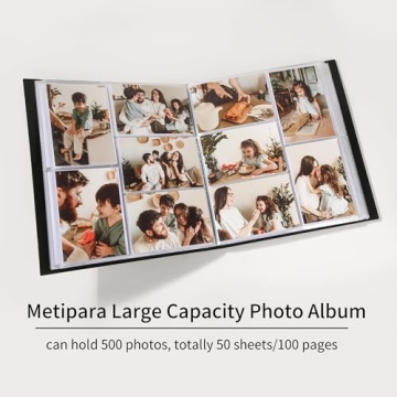 Photo Album 4x6 500 Pockets 1pc, Large Capacity Photo Book Album with Front Window, Picture Album for Family Wedding Anniversary Baby Travel, Black