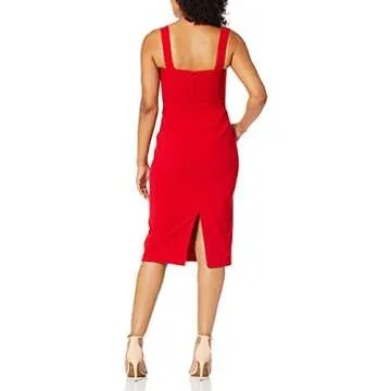 Dress the Population Women's Nicole Sleeveless Bodycon Stretch Midi Sheath Dress