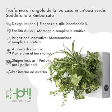 Ortis Green Hang.Oasi.Home - Indoor Vertical Garden, Contains 1 White Planter Unit, Design Your Own ...