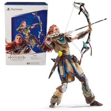 PlayStation Horizon Forbidden West, Deluxe 6” Aloy Action Figure with 15 Accessories, The Shapes C...