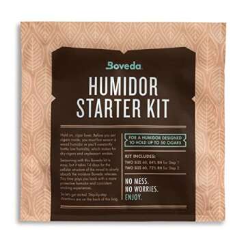 Boveda Humidor Starter Kit Bundle: Season a Wood Humidor Plus Maintain Humidity with 2-Way Humidity ...