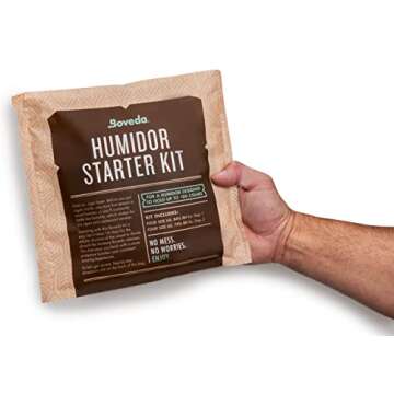Boveda Humidor Starter Kit Bundle: Season a Wood Humidor Plus Maintain Humidity with 2-Way Humidity Control | Includes (2) Each Size 60 Boveda 84% RH & 72% RH | 1-Count