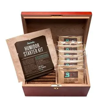 Boveda Humidor Starter Kit Bundle: Season a Wood Humidor Plus Maintain Humidity with 2-Way Humidity Control | Includes (2) Each Size 60 Boveda 84% RH & 72% RH | 1-Count
