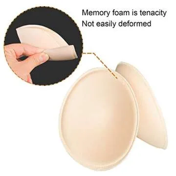 TopBine 3 pairs Round Soft Bra Inserts Pads Removable Sport Bra Cups inserts Mastectomy Bra Inserts For Bikini Top Swimsuit (A/B White/beige/black)